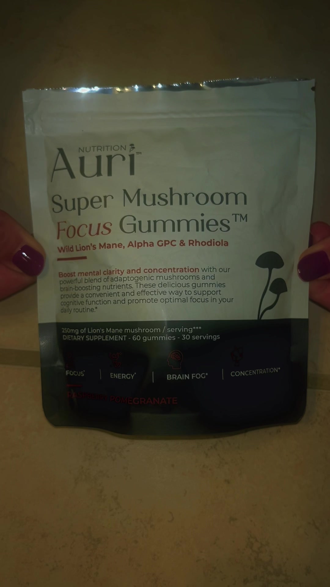 TikTok post by @avariemays for Auri Nutrition. Caption reads: Thank you, @Auri Nutrition ! (repost sorry)....