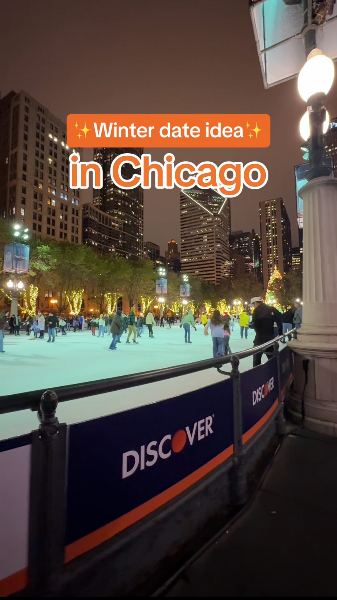 Instagram post by @keninchicago for Discover. Caption reads: The Discover NHL Winter Classic® meets date night....