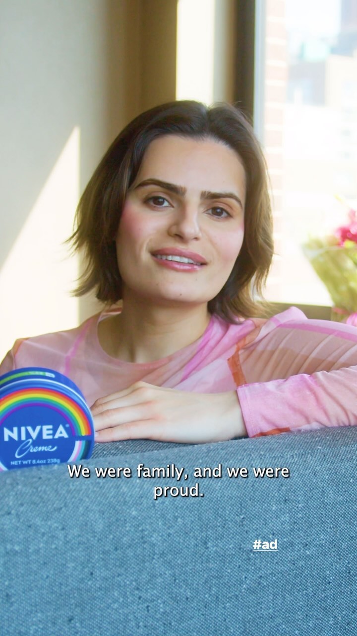Instagram post by @navamau for NIVEA USA. Caption reads: #ad @NIVEAUSA and @pflag have partnered to lead....