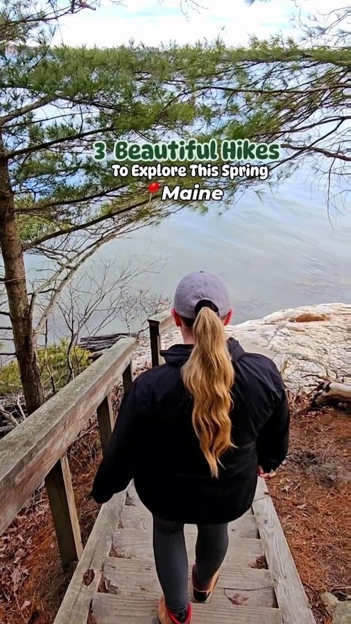 Instagram post by @travelingmainers for Visit Maine. Caption reads: Are You Looking For Fun, Short Trails To Explore....