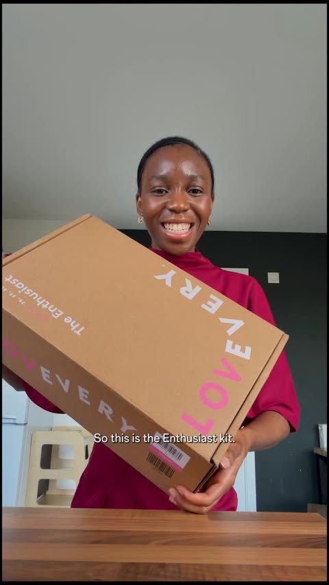 Instagram post by @moajegbile for Lovevery. Caption reads: [...] loved watching Ire grow with Lovevery, and I....