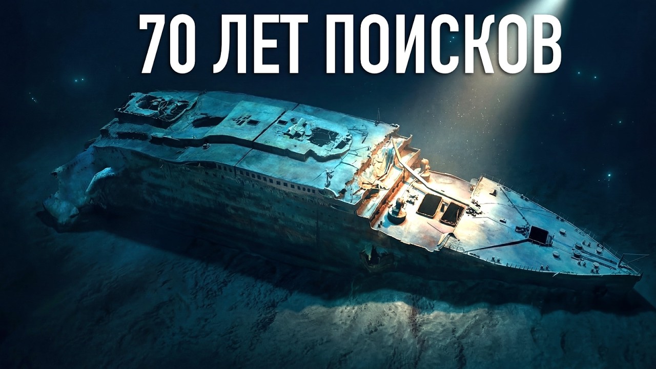 YouTube post by @Vladimir_Loginov for Школа 1950. Caption reads: Why couldn't the TITANIC be found for 70 years?.