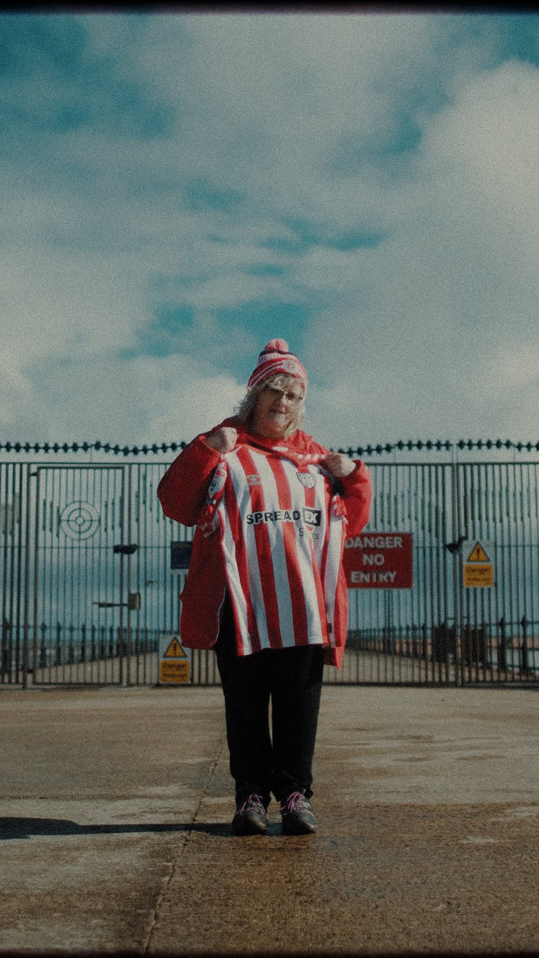 Instagram post by @sunderlandafc for Copa90. Caption reads: In 2023, successive storms destroyed parts of....