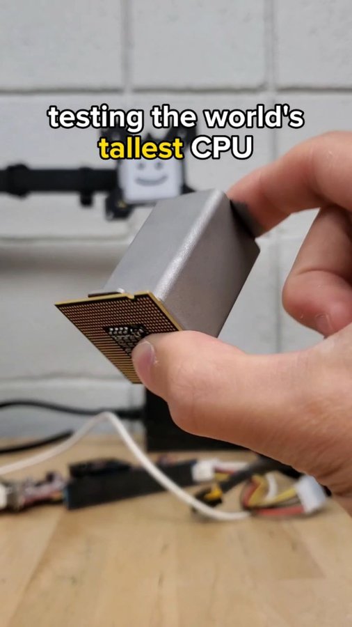Instagram post by @mryeester for JLCPCB. Caption reads: [...] tallest CPU! Things get a little....