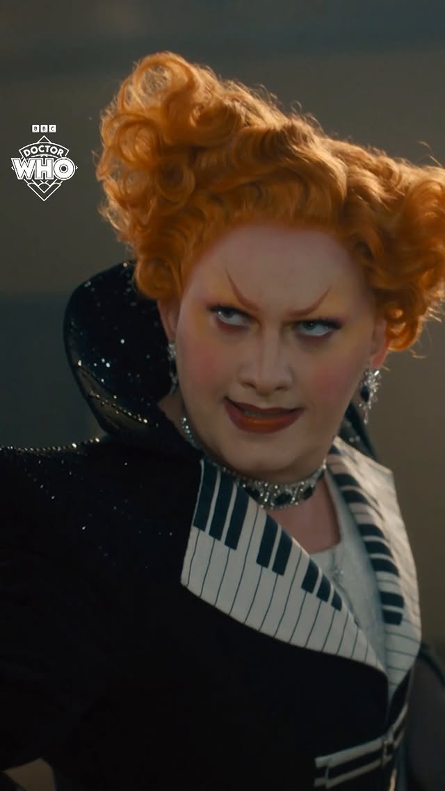 Instagram post by @thejinkx for Doctor Who. Caption reads: "I... Am... Music" 😈🎹 #DoctorWho premieres on....