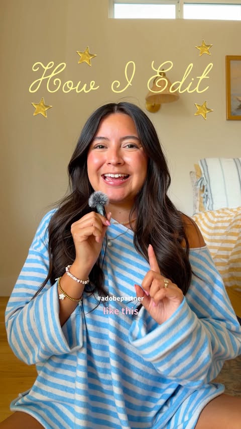 Instagram post by @mel.amartinez for Adobe Video & Motion. Caption reads: How to easily recreate one of my most-used....