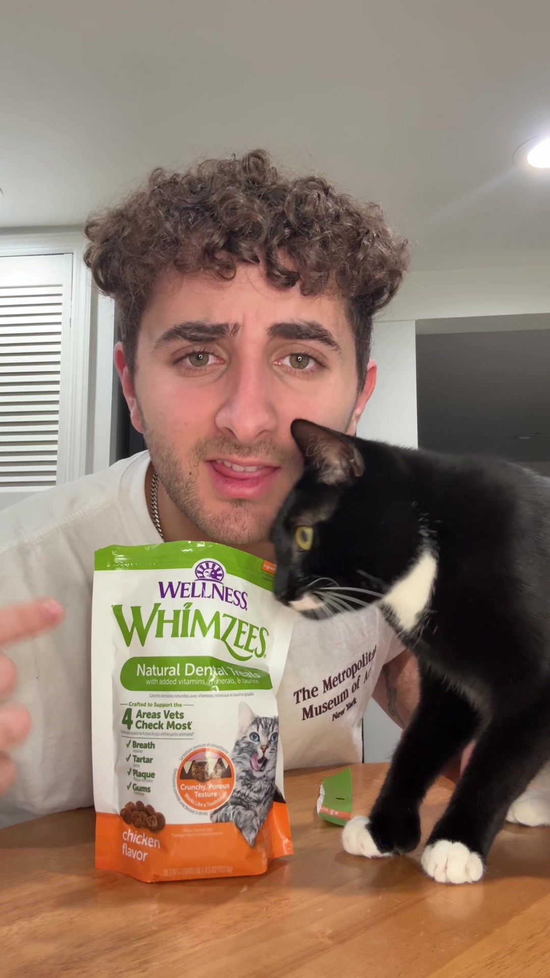 TikTok post by @prettyboychristiann for Wellness Pet Food. Caption reads: [...] teeth healthy with WHIMZEES by @Wellness Pet....