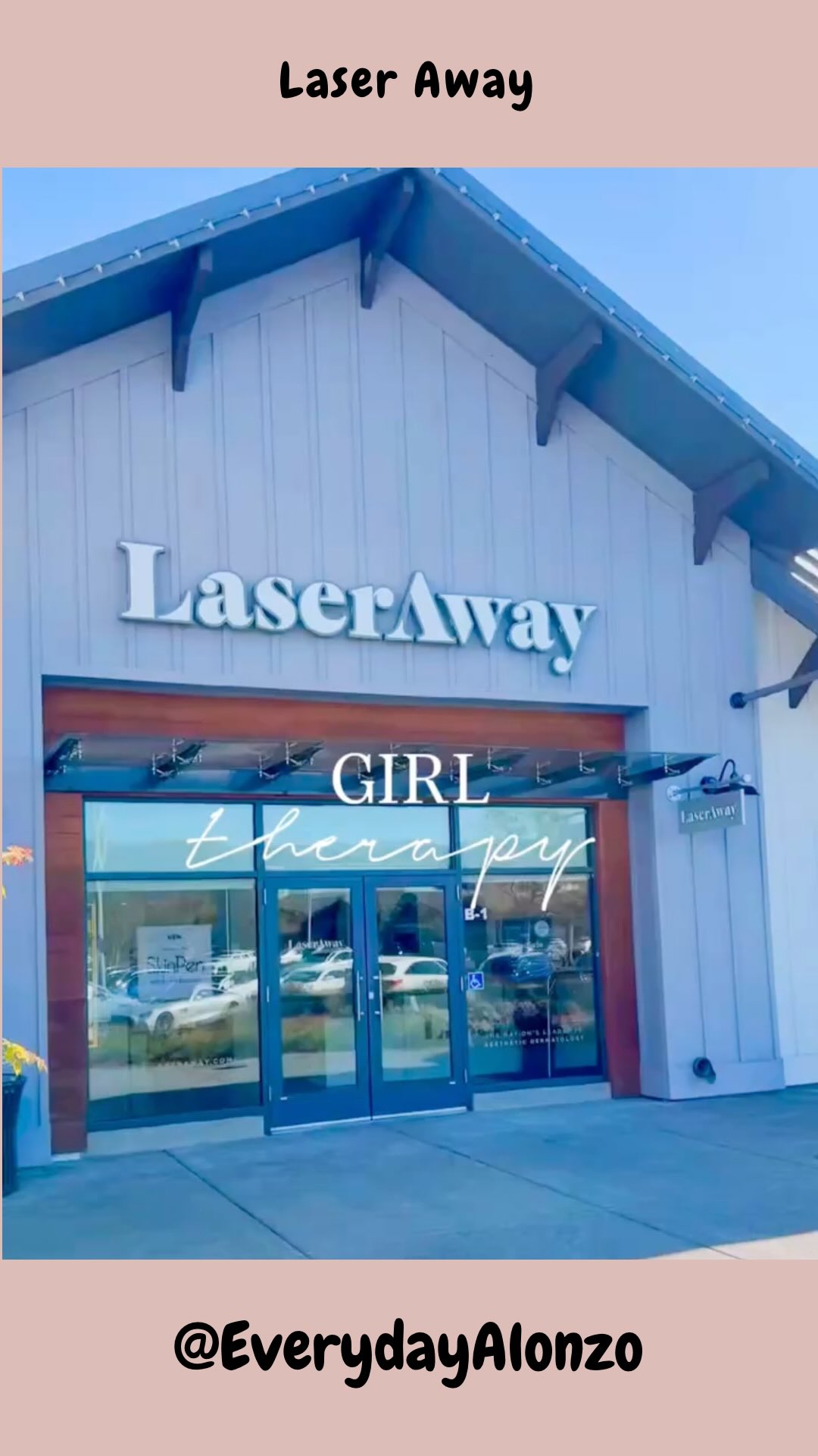 Instagram post by @everydayalonzo for LaserAway. Caption reads: I recently had the CLEAR + BRILLIANT treatment at....