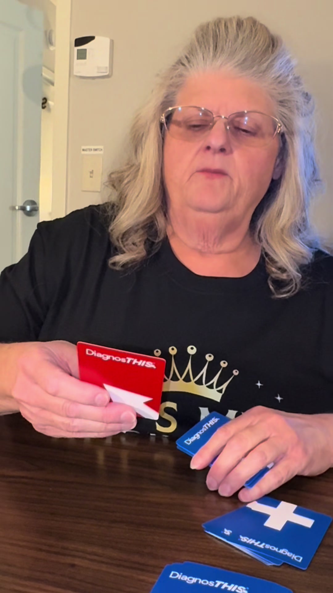 TikTok post by @neurornamy for Thrilly Games. Caption reads: [...] #funnycardgame #gamenight #funnygame....