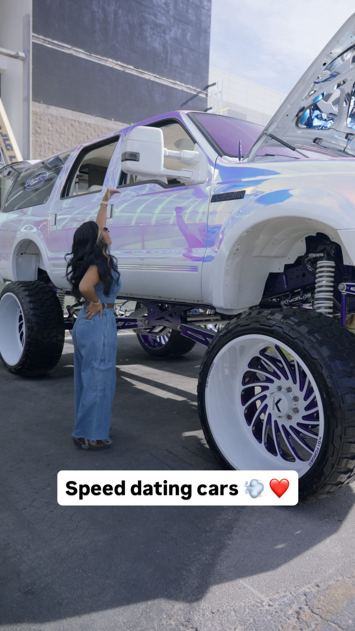 Instagram post by @anataliav for eBay Motors. Caption reads: Speed dating with @anataliav—but make it car....