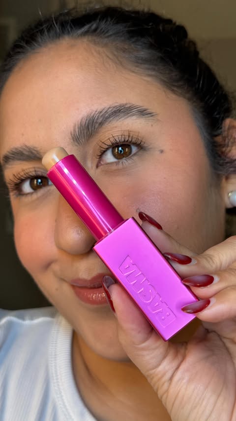 Instagram post by @makeupbyamydelfin for BASMA Beauty. Caption reads: The foundation stick @basmabeautyofficial 🩷🩷....