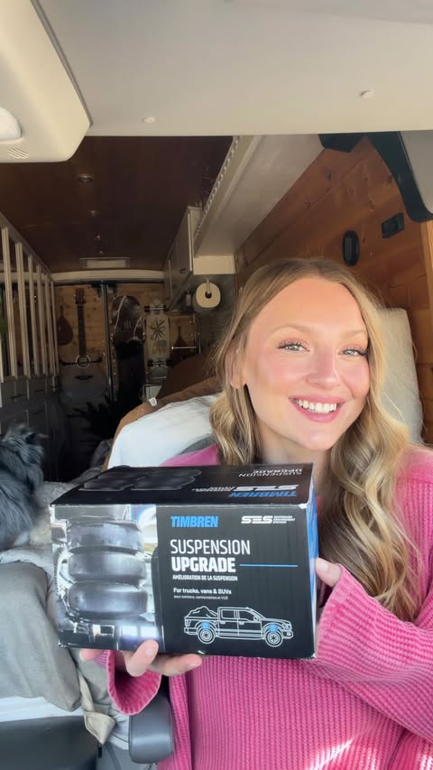Instagram post by @briwalston for TIMBREN INDUSTRIES. Caption reads: I did that MYSELF 🚐🛠️💪🏼💖 I DIY upgraded my....