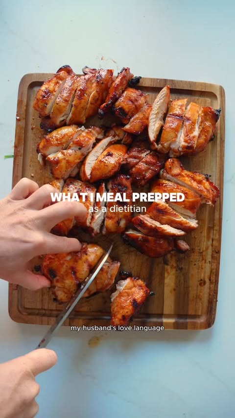 Instagram post by @nourishment.nutrition for Blues Hog. Caption reads: #AD meal prepping with @blueshognation....