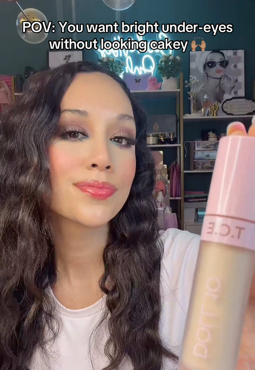 TikTok post by @rdiaz0813 for Doll 10 Beauty. Caption reads: [...] and that snatched under-eye look ✨ @Doll 10....