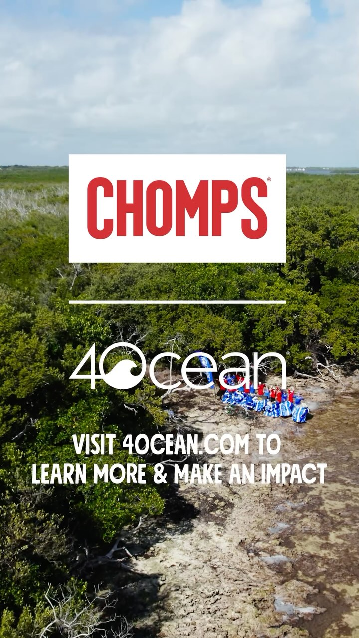 Instagram post by @4ocean for Chomps. Caption reads: Chomps is teaming up with @4ocean to [...].