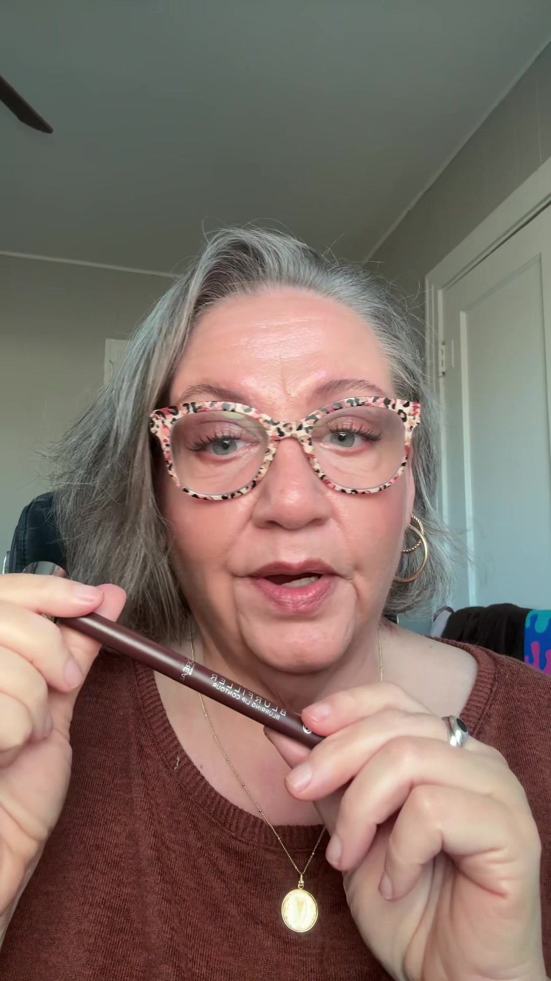 TikTok post by @susan_aging_with_grace for KAPLAN MD. Caption reads: [...] Lip contour liner. Loving it!! Kaplan MD....