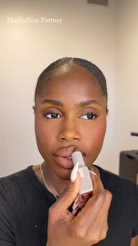 Instagram post by an influencer for Maybelline New York. Caption reads: It truly feels like there is nothing on…....