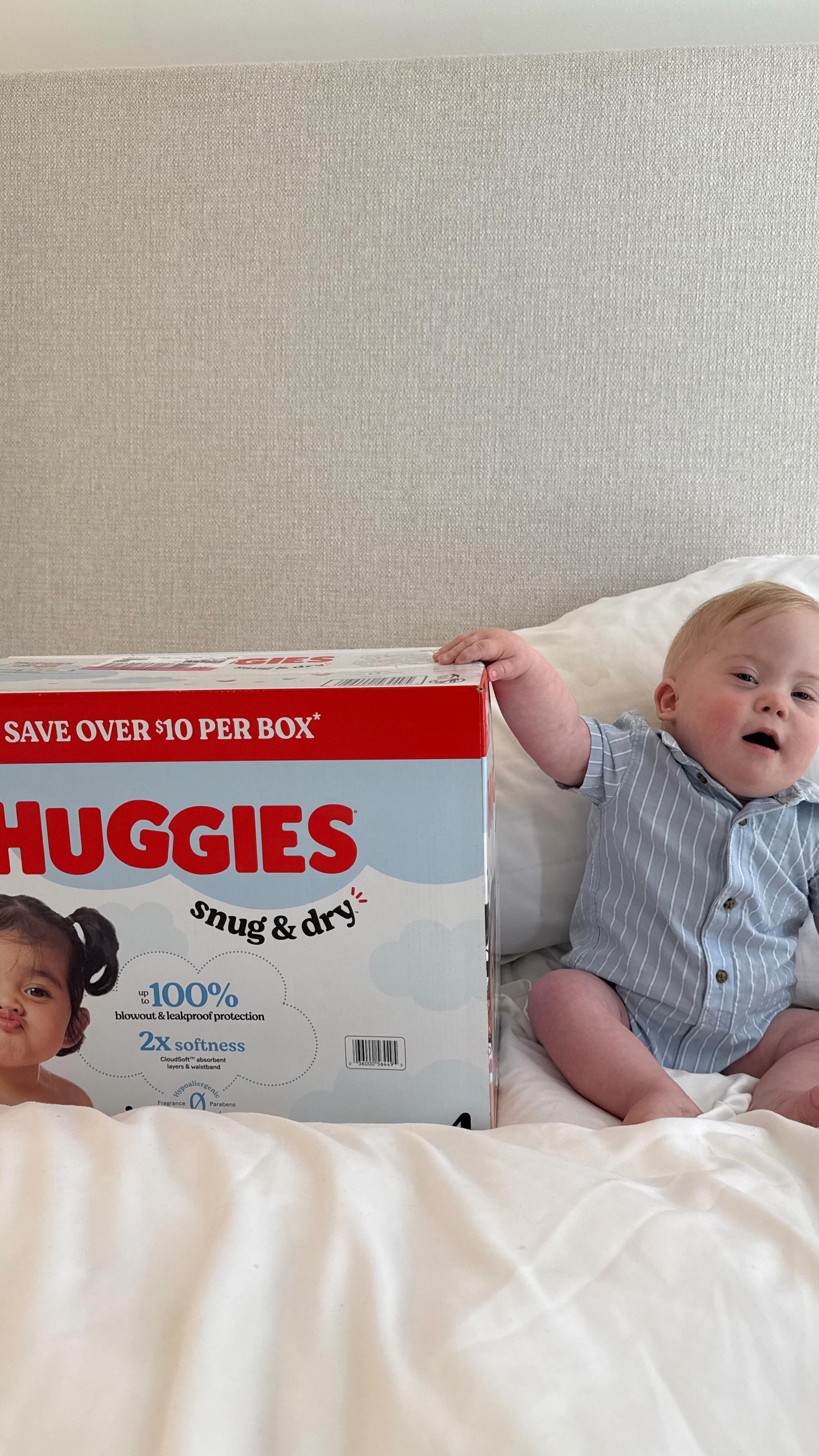 Instagram post by @kirstinczernek for Huggies. Caption reads: #ad I love running errands with Aria and Luca!....
