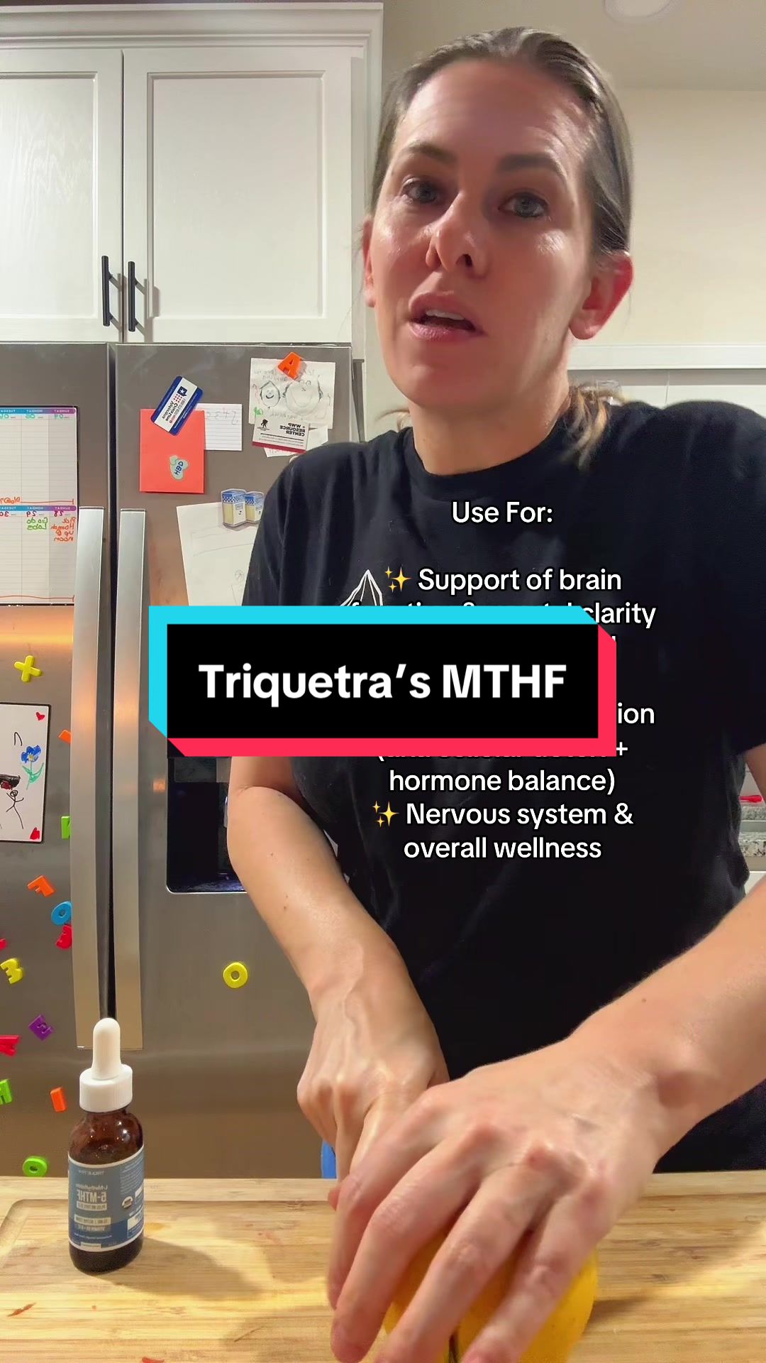 TikTok post by @risingwithcristina for Triquetra Health. Caption reads: Most people don’t realize this… 🚨 Folic acid ≠....