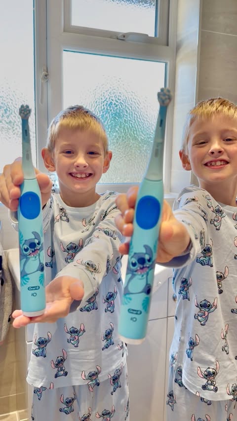 Instagram post by @craigfamilyblog for Disney. Caption reads: AD Oral-B iO Kids Disney Stitch Electric....