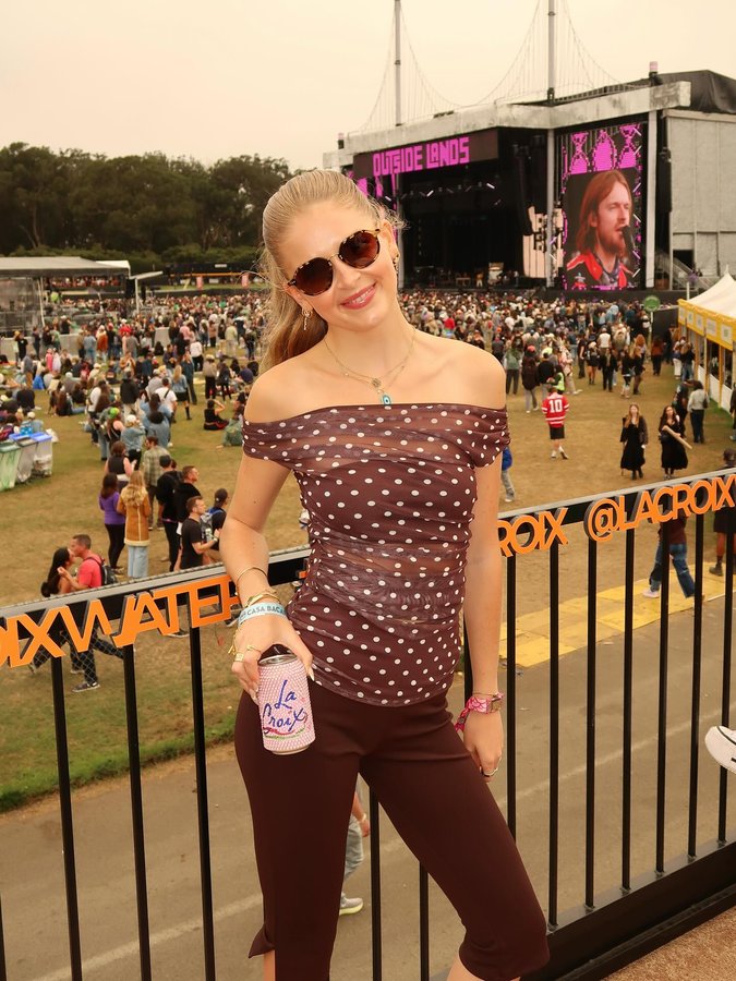 Instagram post by @allieappleton1 for LaCroix Water. Caption reads: @outsidelands with @lacroixwater & all my favorite....