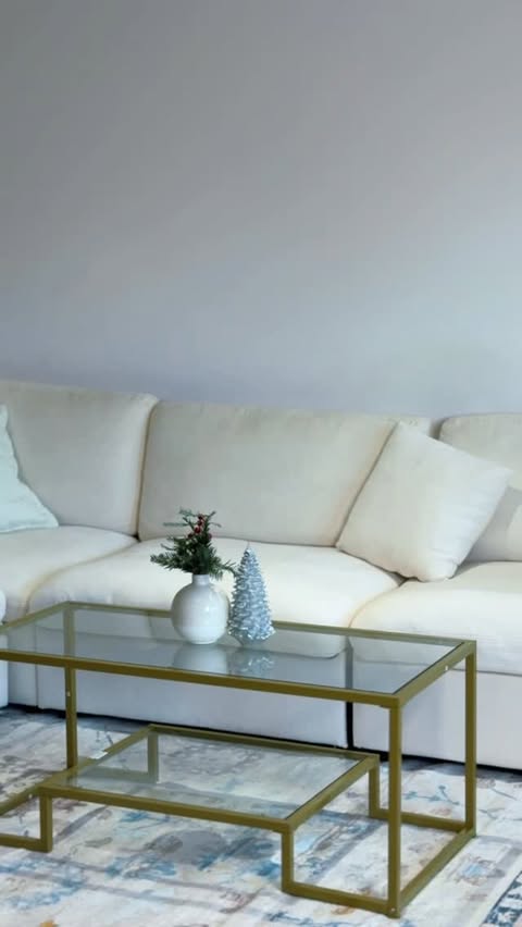 Instagram post by @volha_creative for Yaheetech. Caption reads: Loving how this coffee table instantly elevates my....