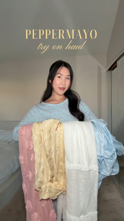 Instagram post by @conniecyang for PEPPERMAYO. Caption reads: the perfect dresses for my next vacay 🌴✨....