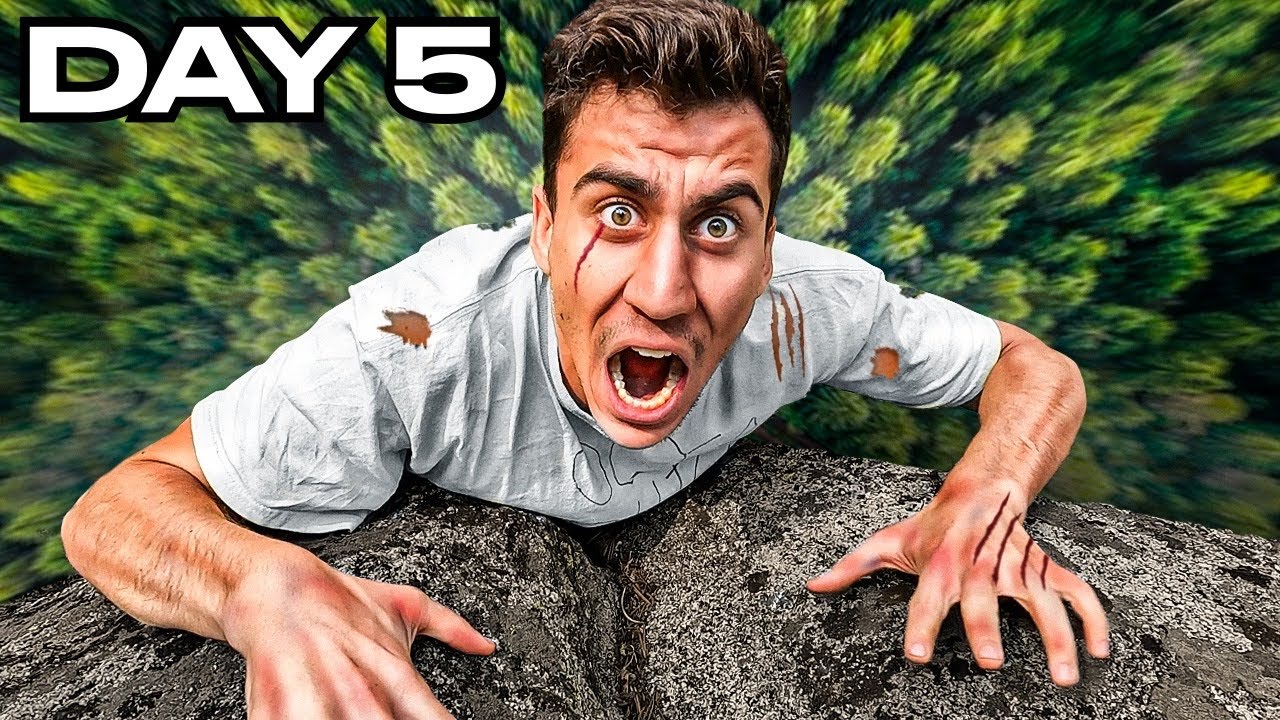 YouTube post by @FidiasPanayiotou for Keeps. Caption reads: I Survived 7 Days Alone In A Dangerous Forest.