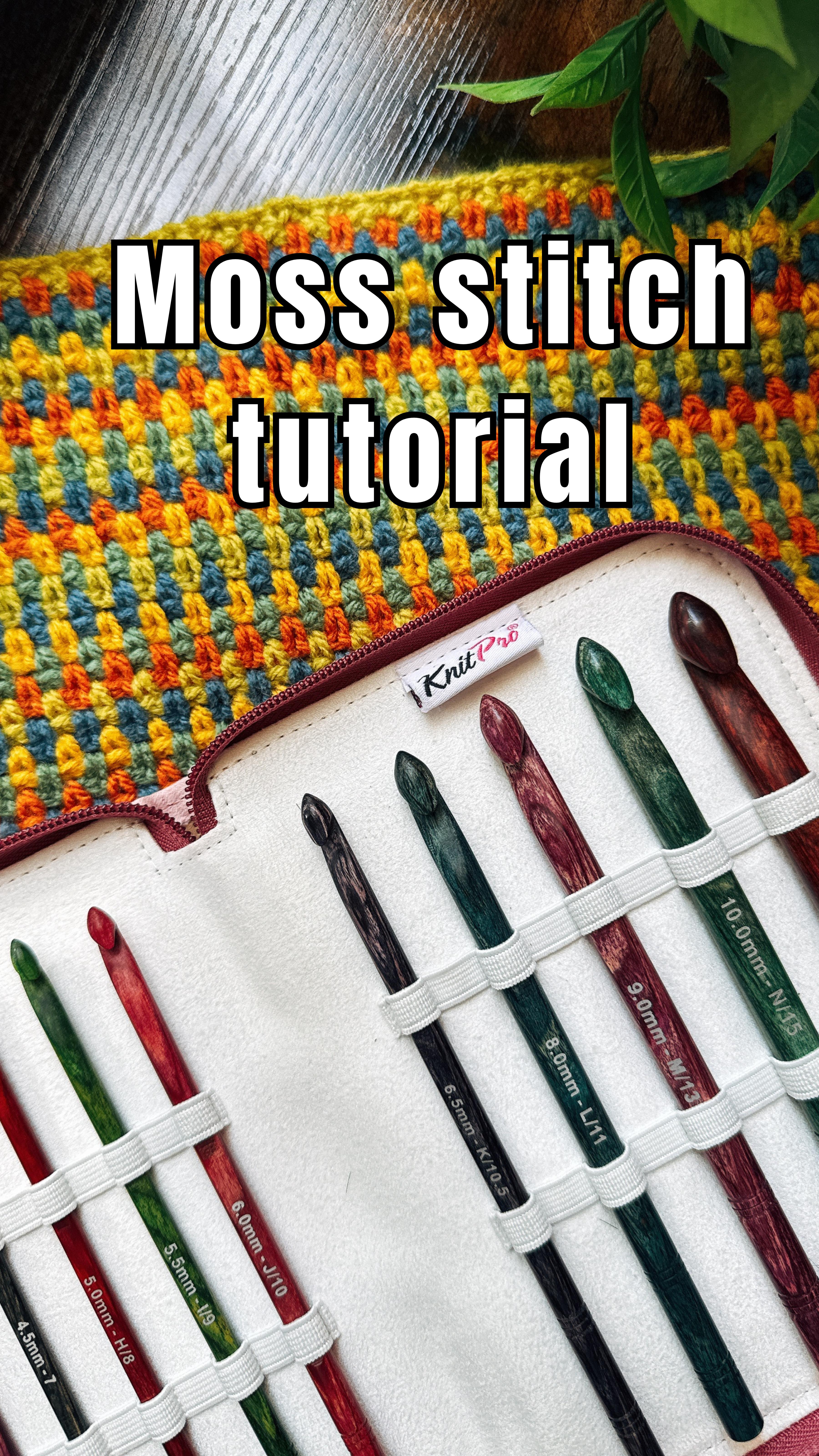 Instagram post by @bybloomandmoon for KnitPro. Caption reads: 🍂✨ Here I come with the Moss Stitch quick....