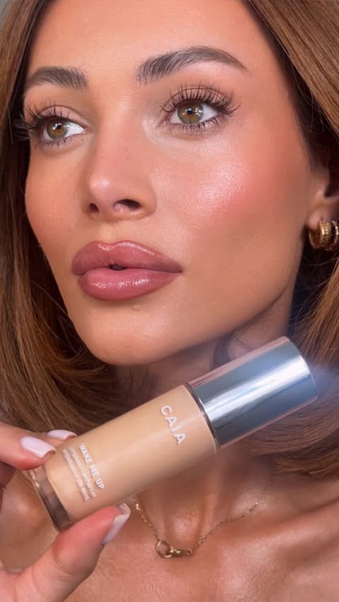 Instagram post by @lydiafowler for CAIA COSMETICS. Caption reads: [...] ✨ with the wake me up skin enhancer....