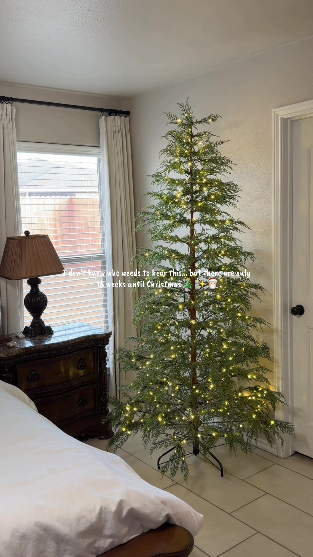 TikTok post by @anyulis_rh for Costway. Caption reads: COSTWAY 6.5/7.5FT Pre-Lit Christmas Tree 🎄✨🎅🏻....