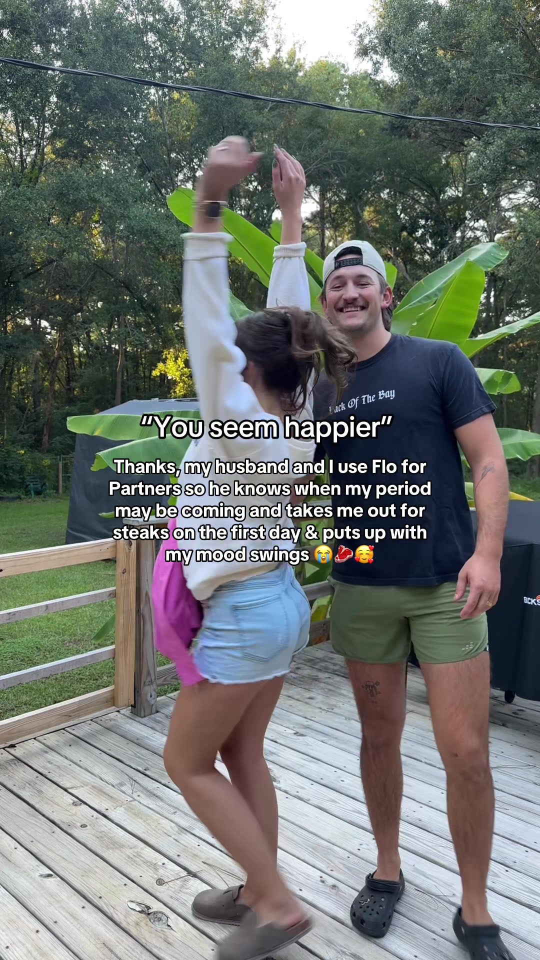 TikTok post by @keepingupwithavie for Flo Health. Caption reads: ad | the two loves of my life 🥹😭🥰 @Flo Health -....