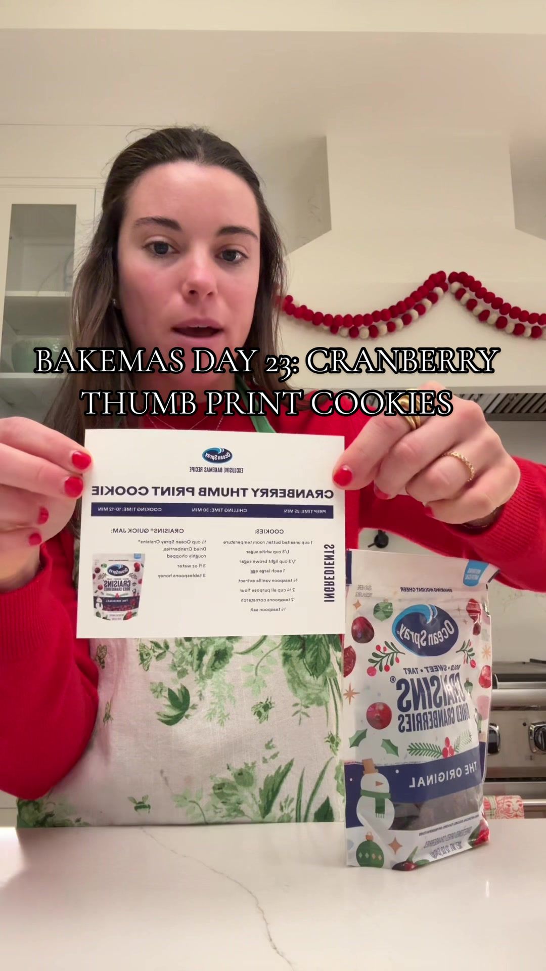 TikTok post by @annmichaelmaye for Ocean Spray. Caption reads: [...] thumb print cookie recipe from @Ocean Spray....