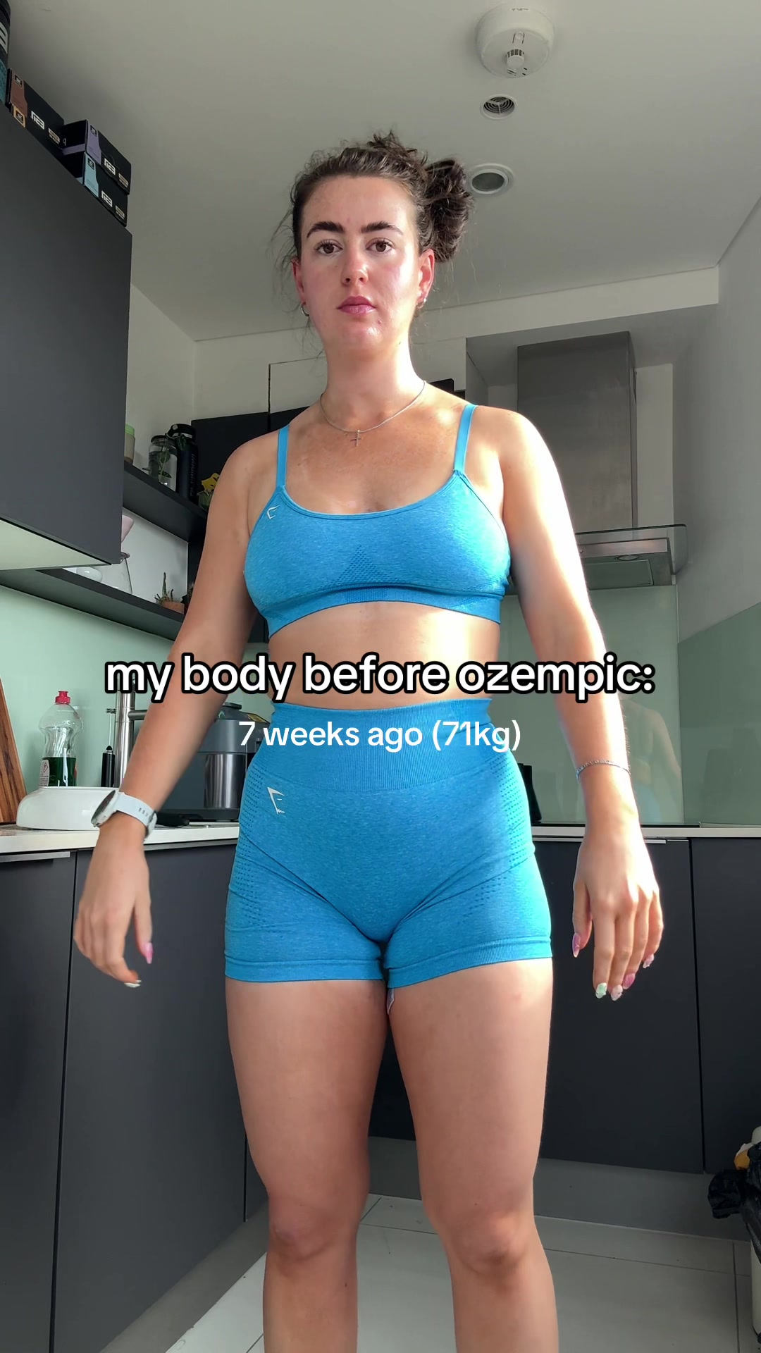 TikTok post by @theanongymgirl for Gymshark. Caption reads: I can’t believe it🥹 @Gymshark summer sale coming....