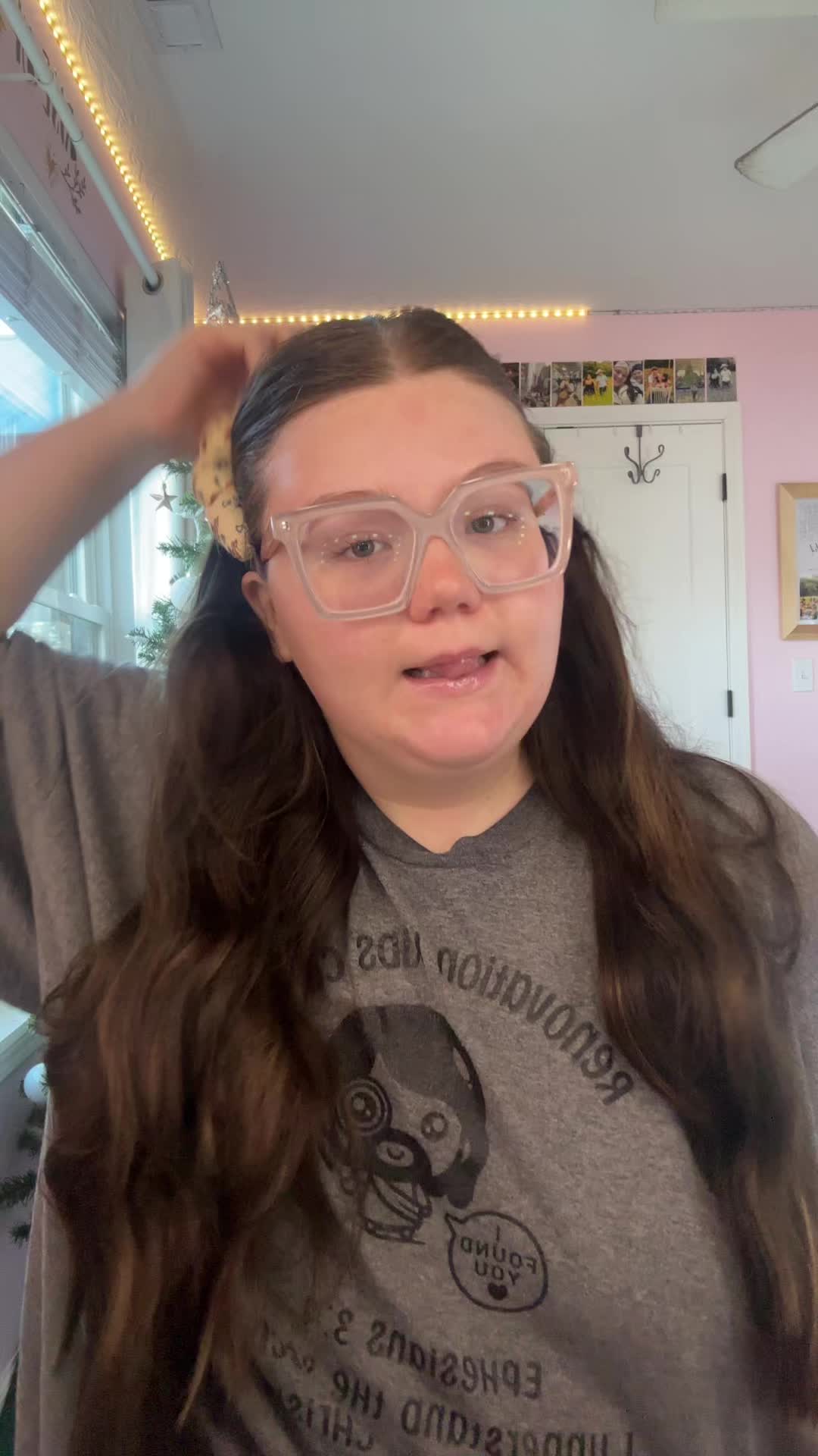 TikTok post by @calleighpaige07 for OGX Beauty. Caption reads: what are y’all’s fav hairstyles for hair oil....