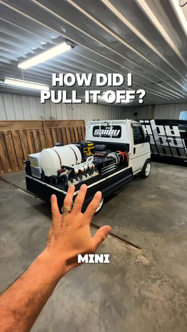 Instagram post by @saiibu.auto for Jobber. Caption reads: Built a 1-of-1 mini truck… but the systems are....