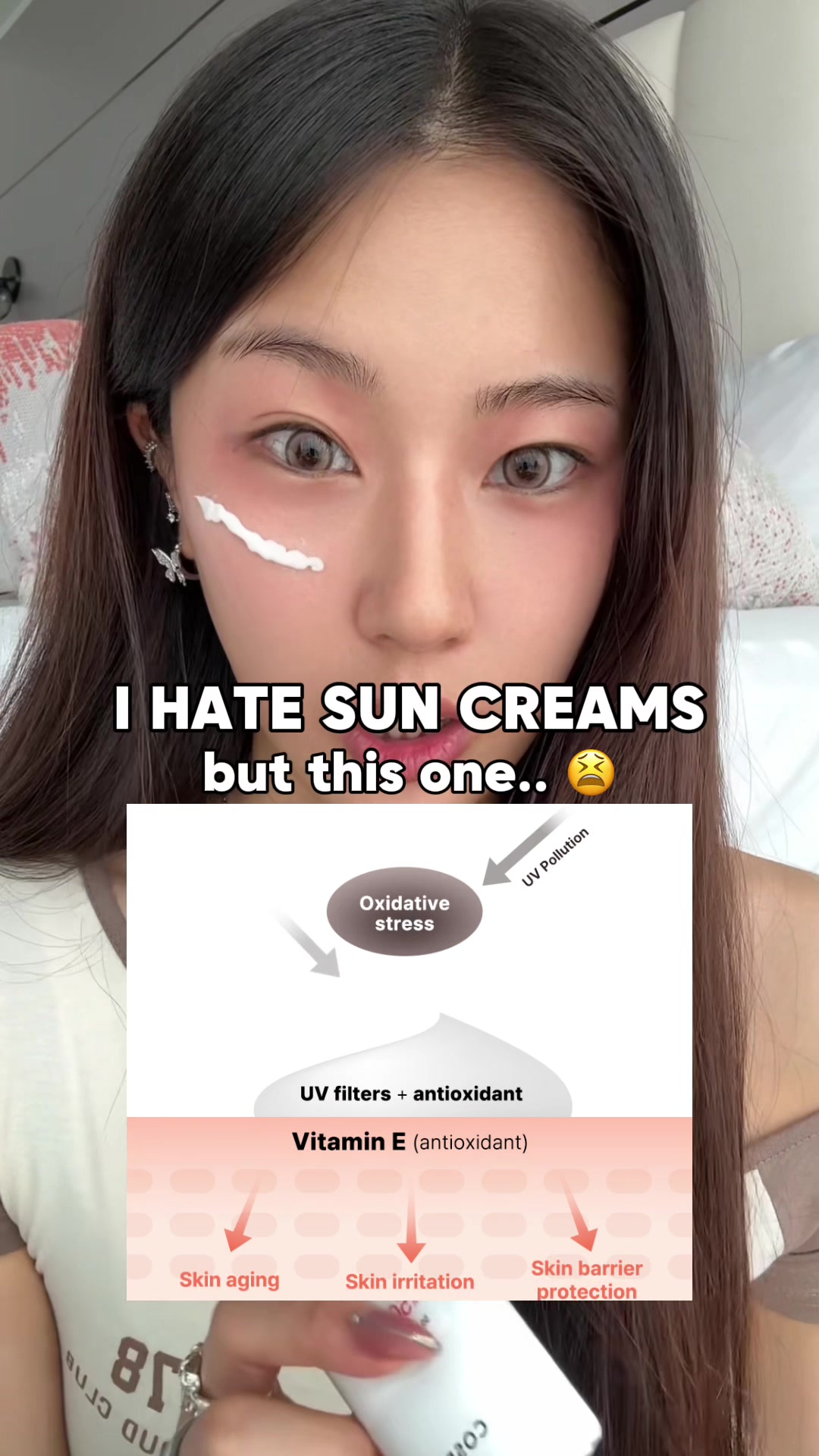 TikTok post by an influencer for COSRX. Caption reads: [...] my top spf of the summer! @COSRX US @COSRX....