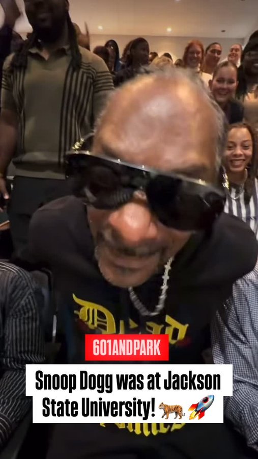 Instagram post by @jacksonstate.connect for GLAAD. Caption reads: Yes, @snoopdogg was at Jackson State....