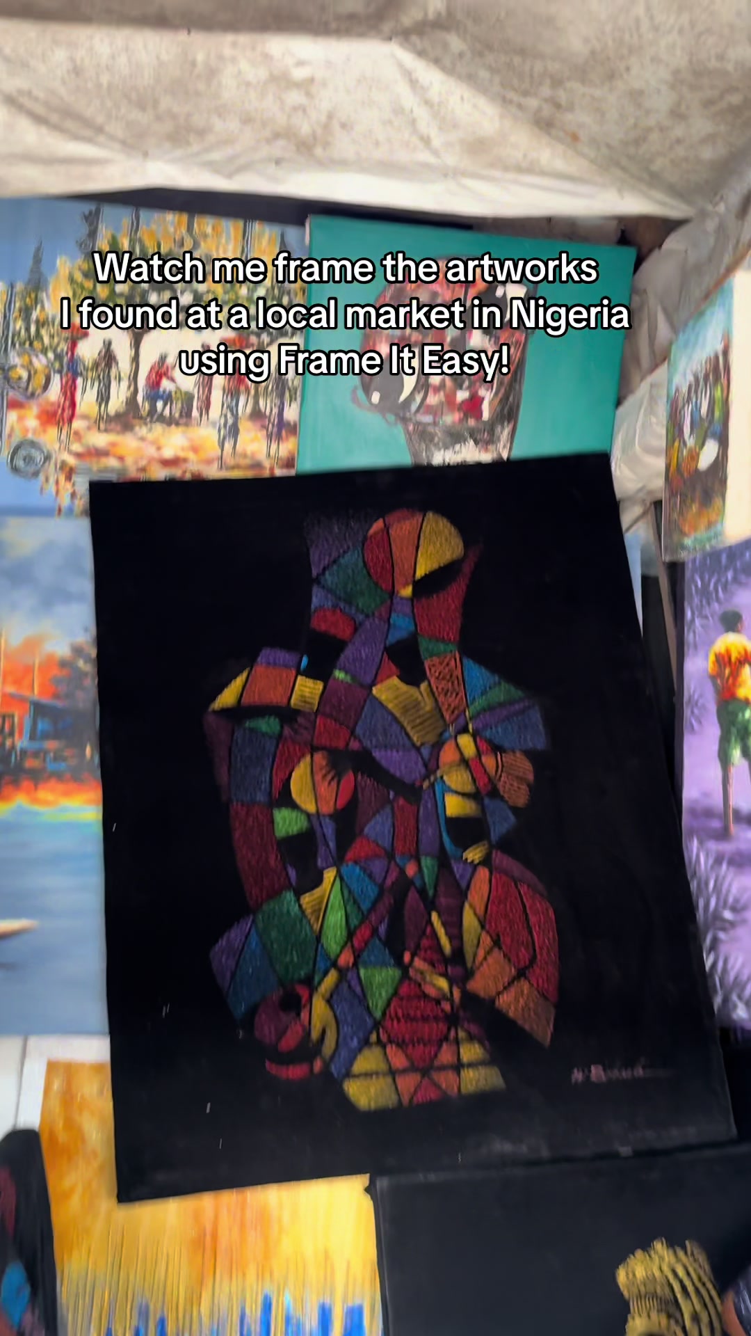 TikTok post by @titispassion for Frame It Easy. Caption reads: [...] into stunning wall art, all thanks to....