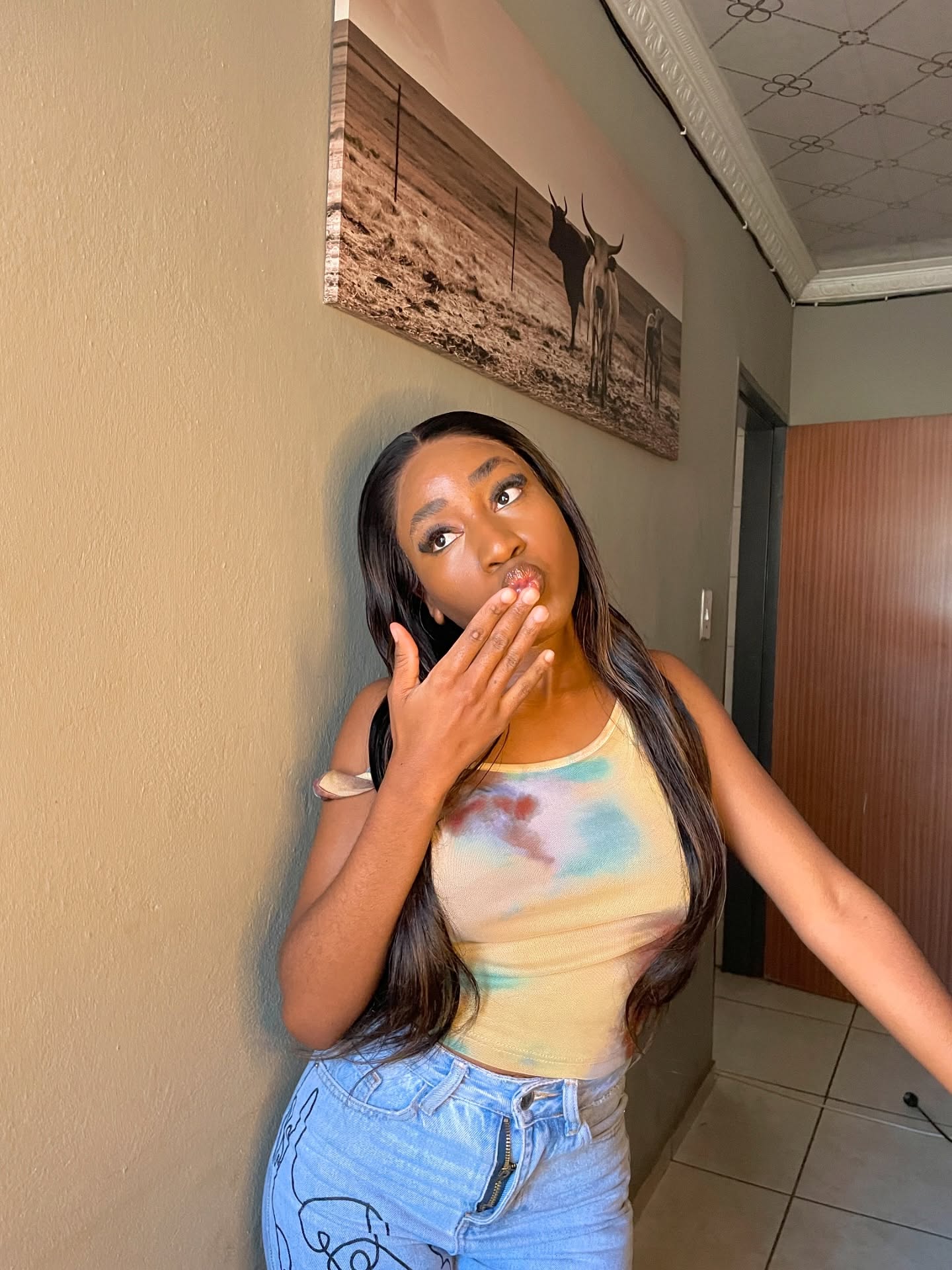 Instagram post by @theehappy_kidd for Luvme hair. Caption reads: Wig details: 24’ Natural Hairline Brown Highlight....