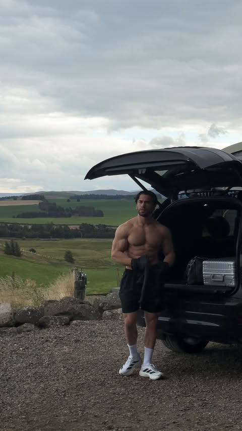 Instagram post by @marino_katsouris for boohooMAN. Caption reads: Morning run in the winter sun @boohoomanactive....