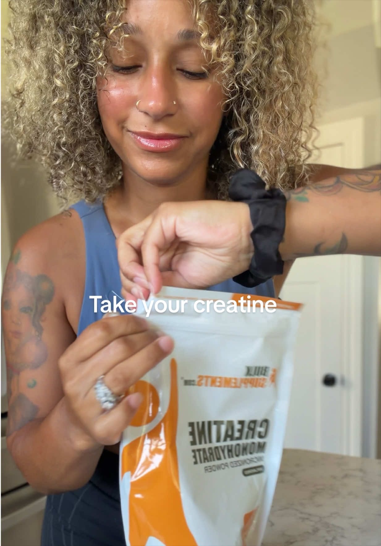 TikTok post by @maleashalincfit for Bulk Supplements. Caption reads: [...] #gymsupplements #gymgirlthings....