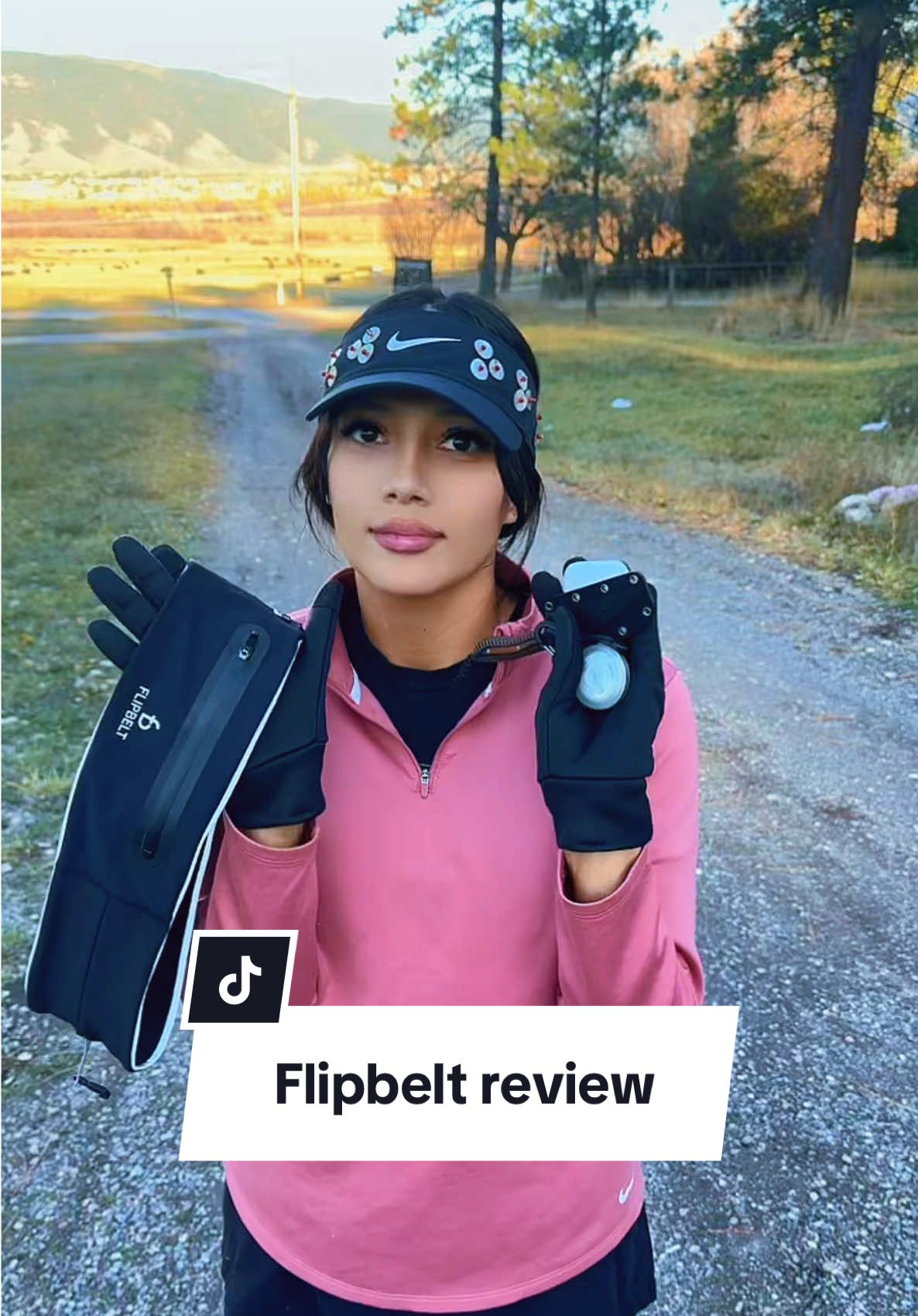 TikTok post by @sweatrockrunning for FlipBelt. Caption reads: @FlipBelt #running #gear #marathontraining [...].