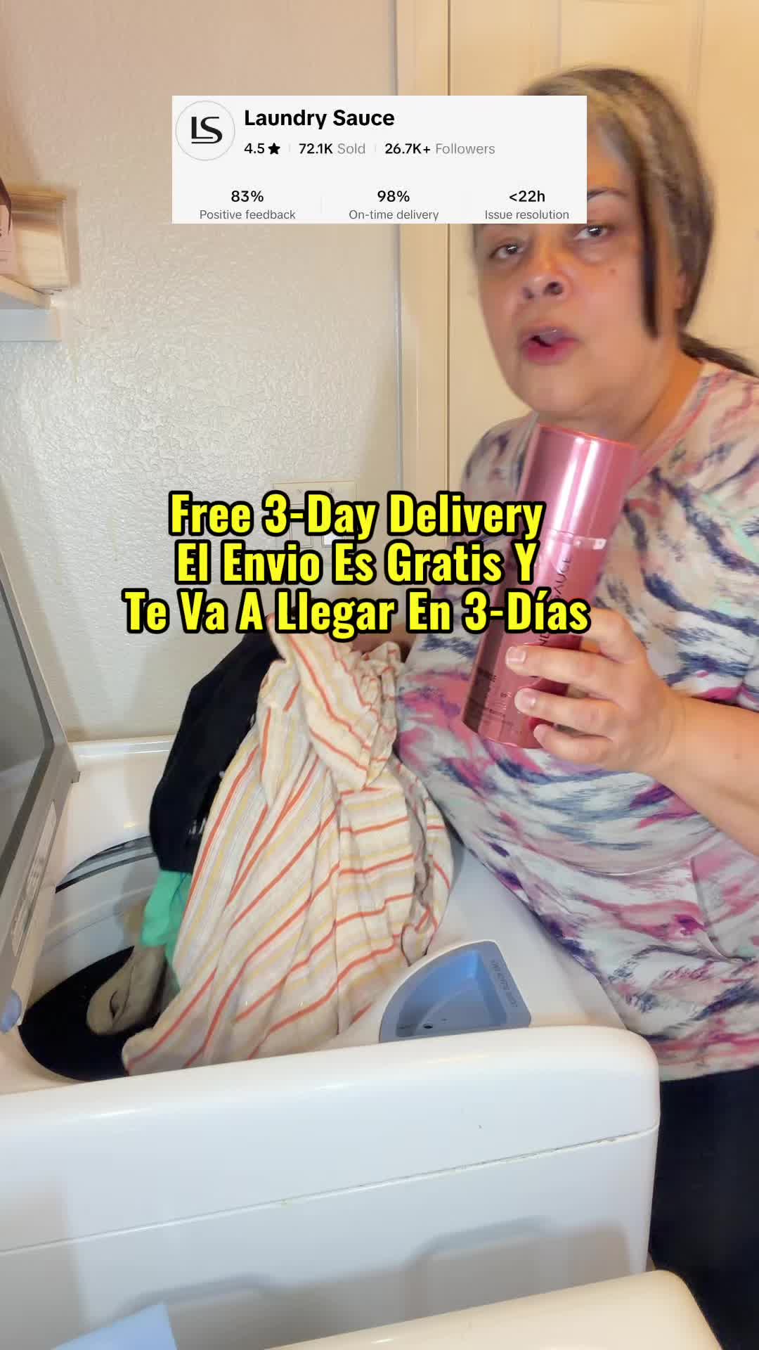 TikTok post by @piciringuis for Laundry Sauce. Caption reads: Laundry Sauce Gold Star Seller ( PREMIUM ) Laundry....