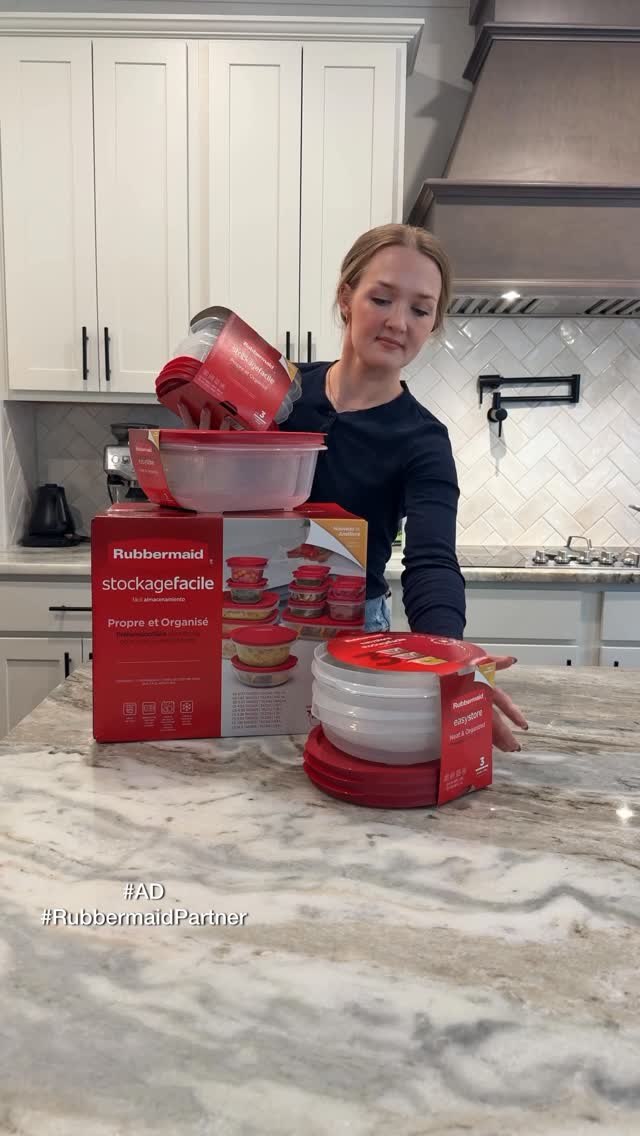 Instagram post by @routinelyrachael for Rubbermaid. Caption reads: #ad My fridge was a total crash out, but....