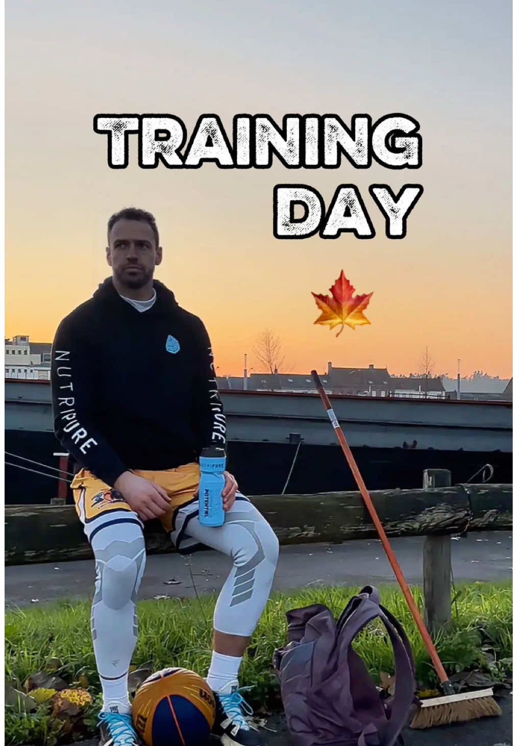TikTok post by @paulhudelle for Nutripure. Caption reads: Autumn training 🍁🏀 #basketball #ASMR #nutripure....