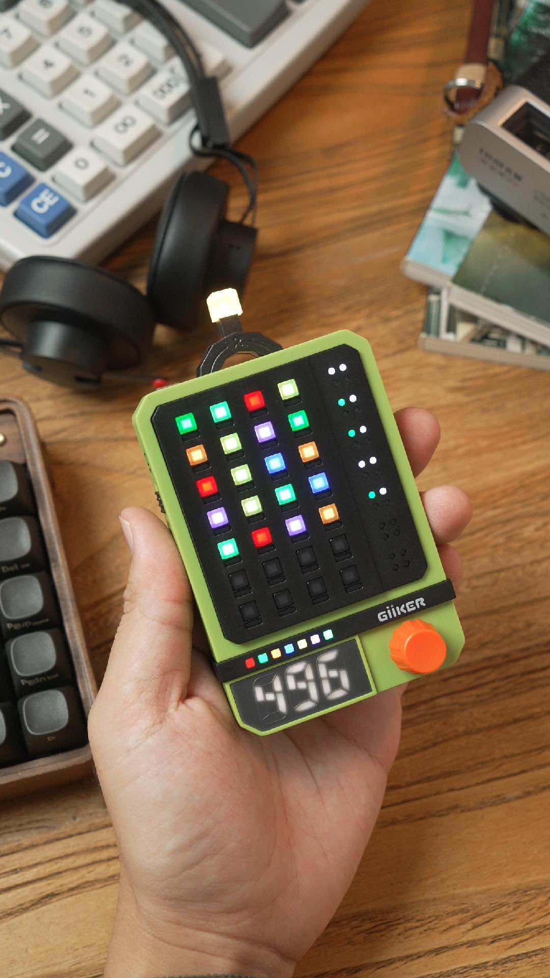 TikTok post by @retrotechlab for GiiKER. Caption reads: A toy that feels like code-breaking — simple at....