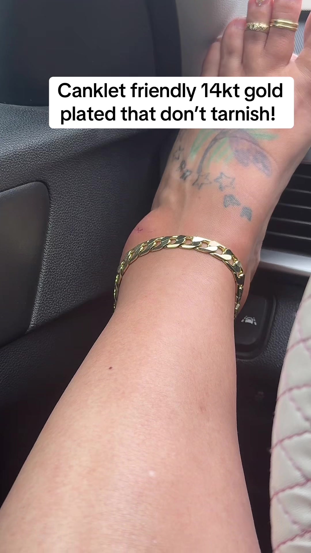 TikTok post by @mamaannie27 for KissYan Jewelry. Caption reads: The perfect canklet does exist! @KissYan Jewelry....