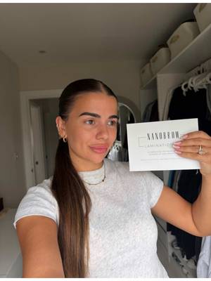 TikTok post by @shaunawhitehouse for Nanolash. Caption reads: [...] #FluffyBrows #BeautyAtHome @Nanolash UK....