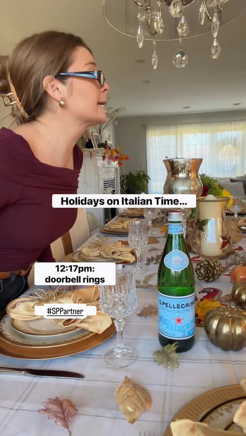 Instagram post by @gianacarli for Sanpellegrino. Caption reads: Now imagine what dinner is like on Italian time…....